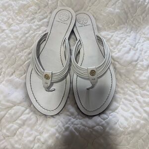 Tory Burch White Leather Sandals